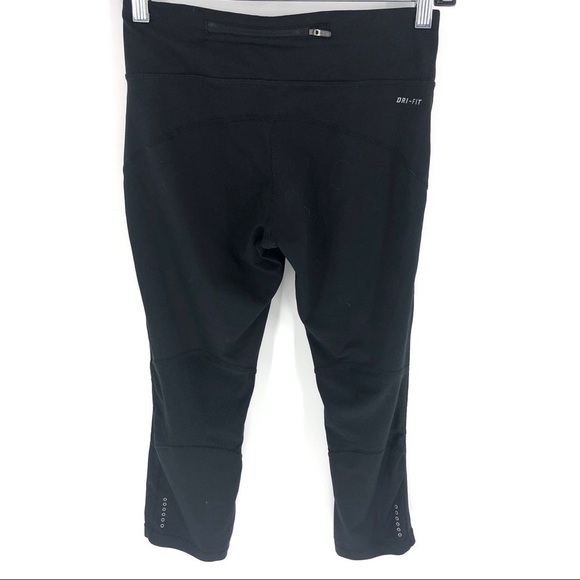 NIKE Power Essential Dri Fit Running Crop Leggings Pants Black Size Small - Picture 5 of 9